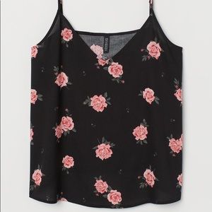 Black and rose camisole top